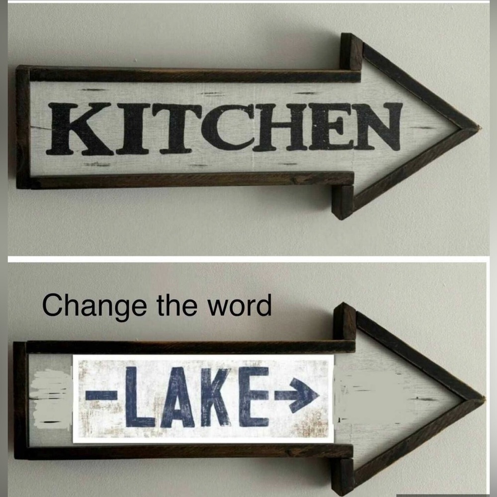 Rustic Kitchen Arrow Sign - Picture 5 of 5
